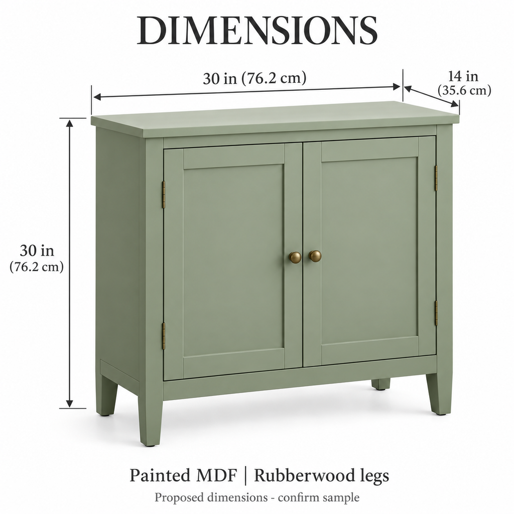 2-Door Accent Storage Cabinet, Sage Green