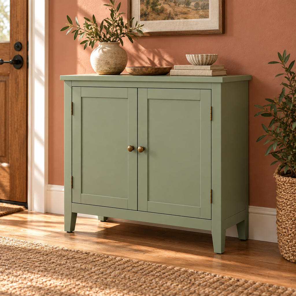 2-Door Accent Storage Cabinet, Sage Green